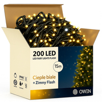LAMPKI CHOINKOWE ZEWNĘTRZNE 200LED FLASH CIEPŁE BIAŁE