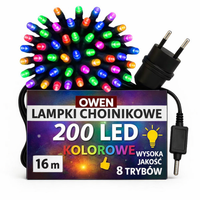 LAMPKI CHOINKOWE 200 LED KOLOROWE