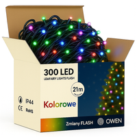 LAMPKI CHOINKOWE ZEWNĘTRZNE 300LED FLASH MULTI KOLOR