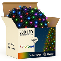 LAMPKI CHOINKOWE ZEWNĘTRZNE 500LED FLASH MULTI KOLOR