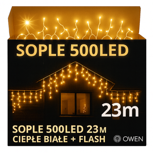 SOPLE 500 LED ZEWNĘTRZNE BIAŁE CIEPŁE FLASH