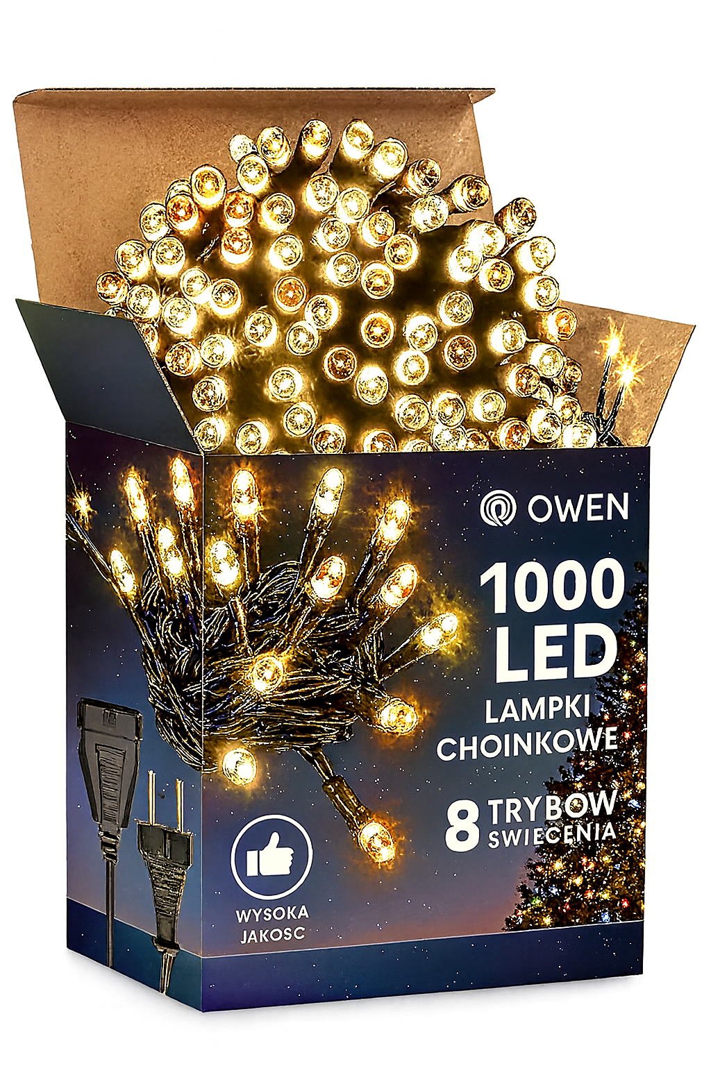 LAMPKI CHOINKOWE 1000 LED CIEPŁE BIAŁE