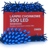 LAMPKI CHOINKOWE 500 LED NIEBIESKIE