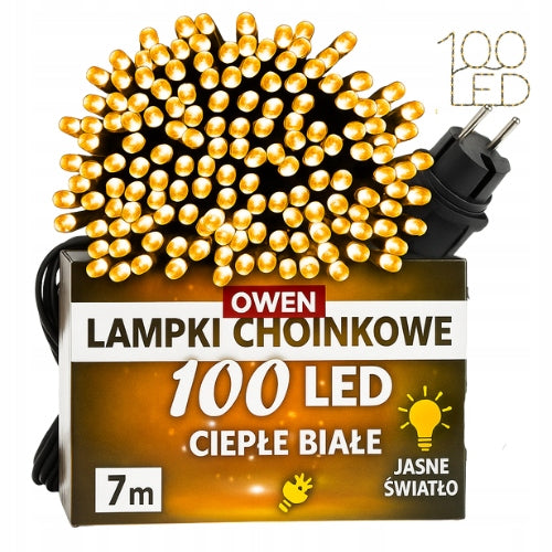 LAMPKI CHOINKOWE 100 LED BIAŁE CIEPŁE