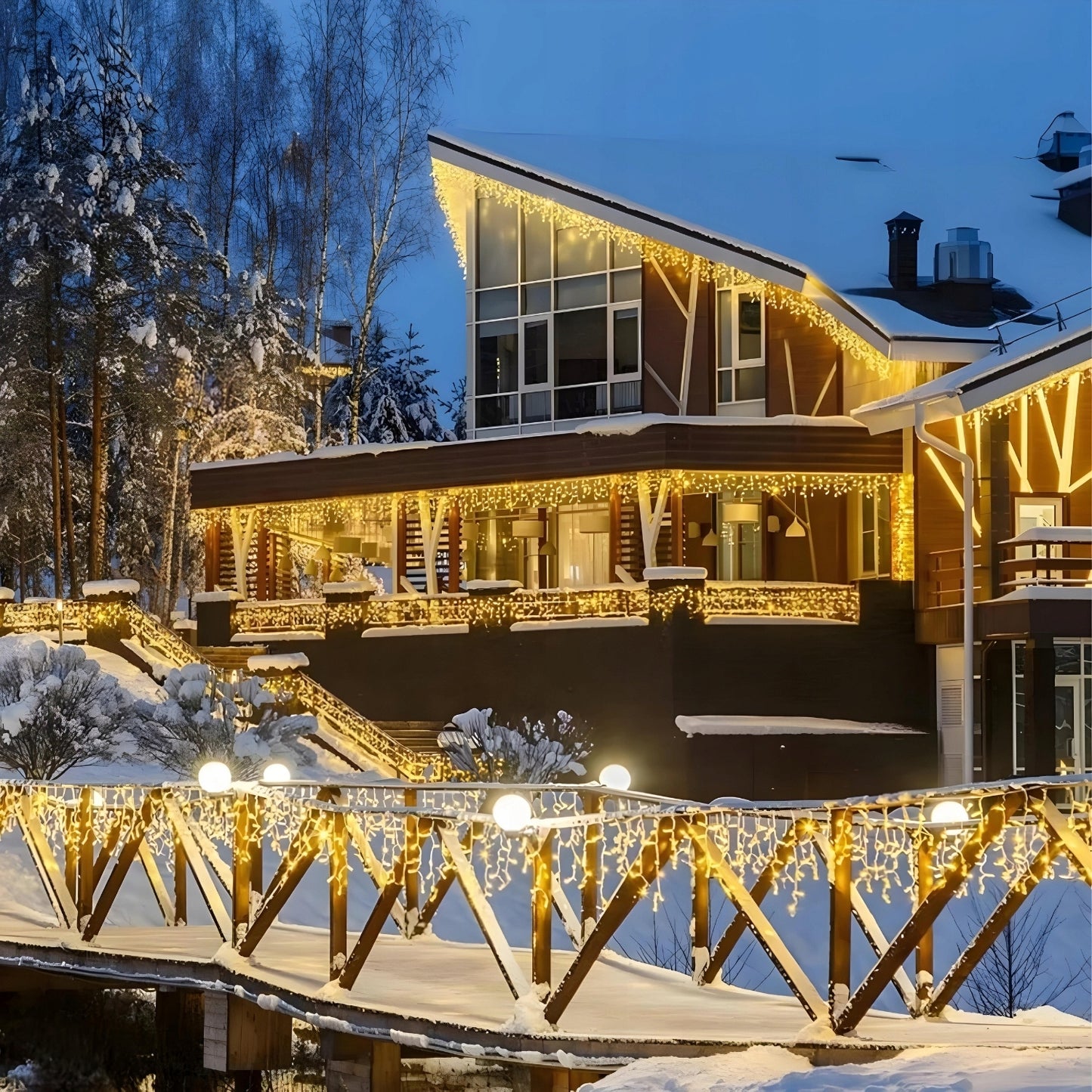 SOPLE 300 LED LAMPKI ZEWNĘTRZNE BIAŁE CIEPŁE FLASH 14m